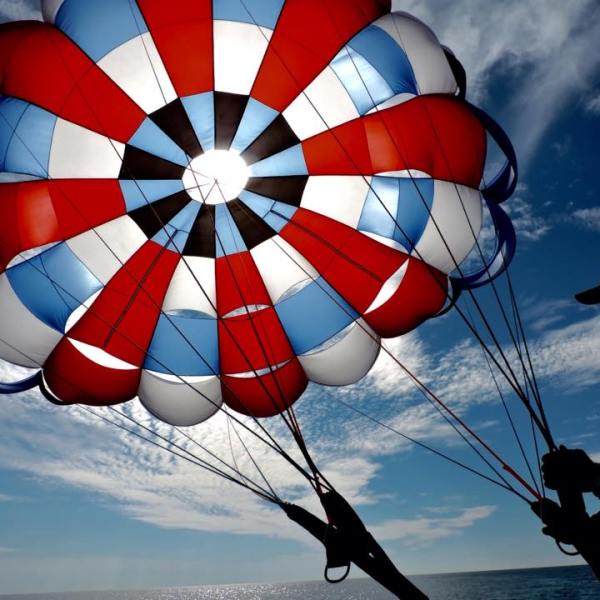 a parachute in the air