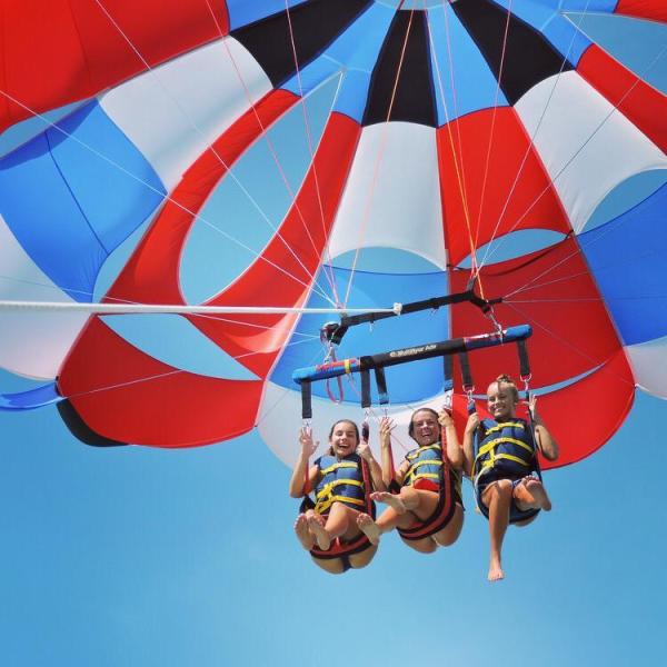 a parachute in the air